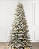 Árvore de Natal Nevada Frosted Fraser com Galhos Articulados, Suporte Metálico e Micro LEDs Embutidos